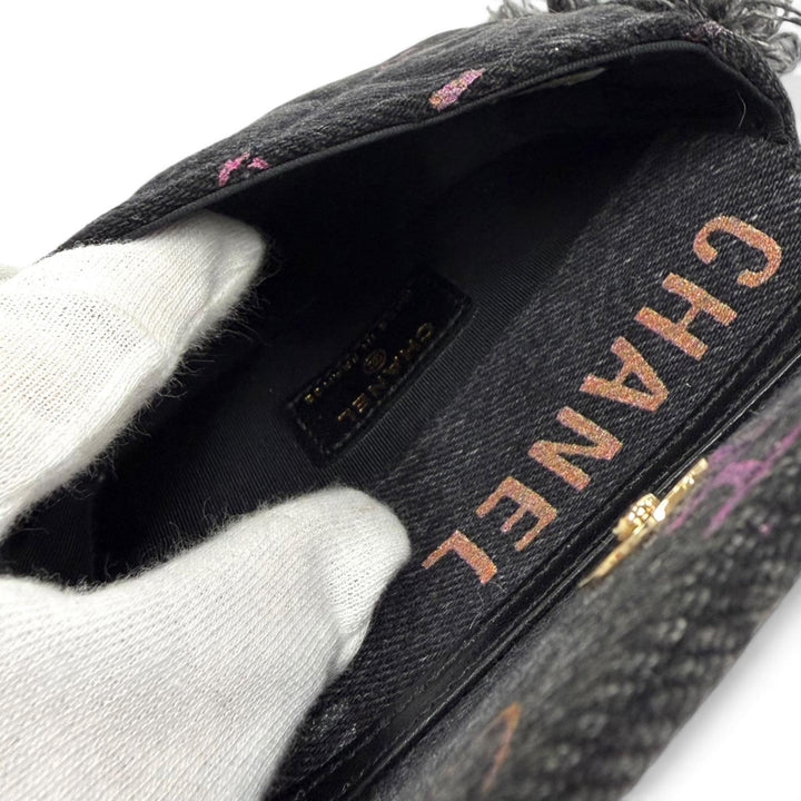 Excellent CHANEL Shoulder Bag black denim Women