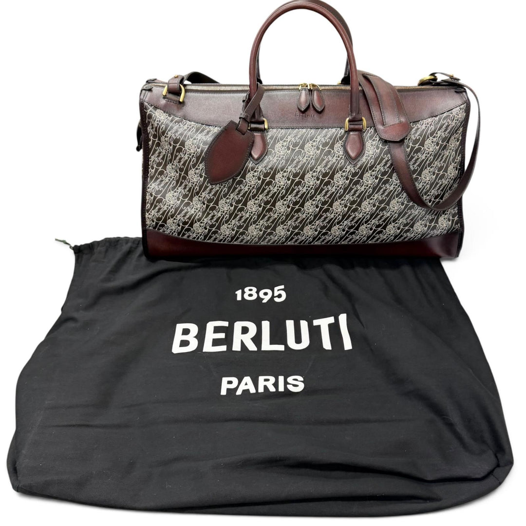Excellent Berluti Boston bag Toile Marbouf Calligraphy Scritto Pattern 2-Way