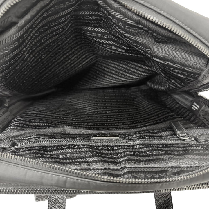 Excellent PRADA Backpack Daypack Triangle logo Re-Nylon black Nylon