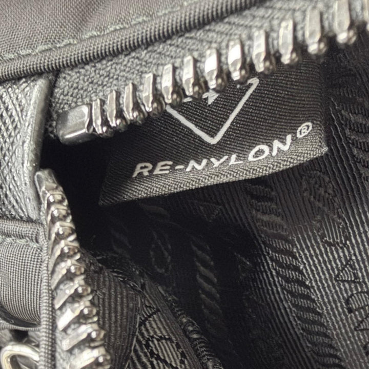 Excellent PRADA Backpack Daypack Triangle logo Re-Nylon black Nylon
