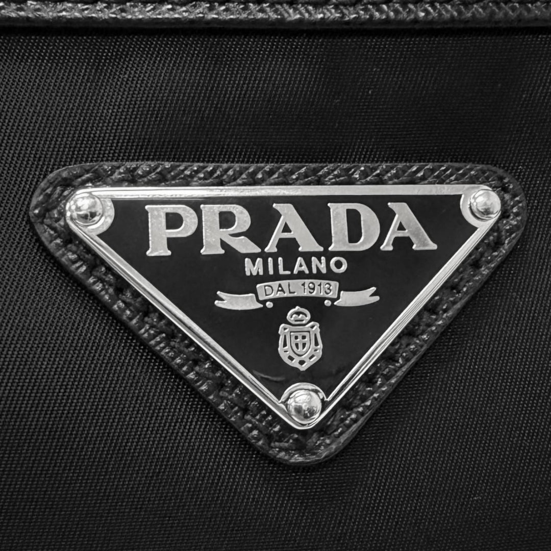 Excellent PRADA Backpack Daypack Triangle logo Re-Nylon black Nylon