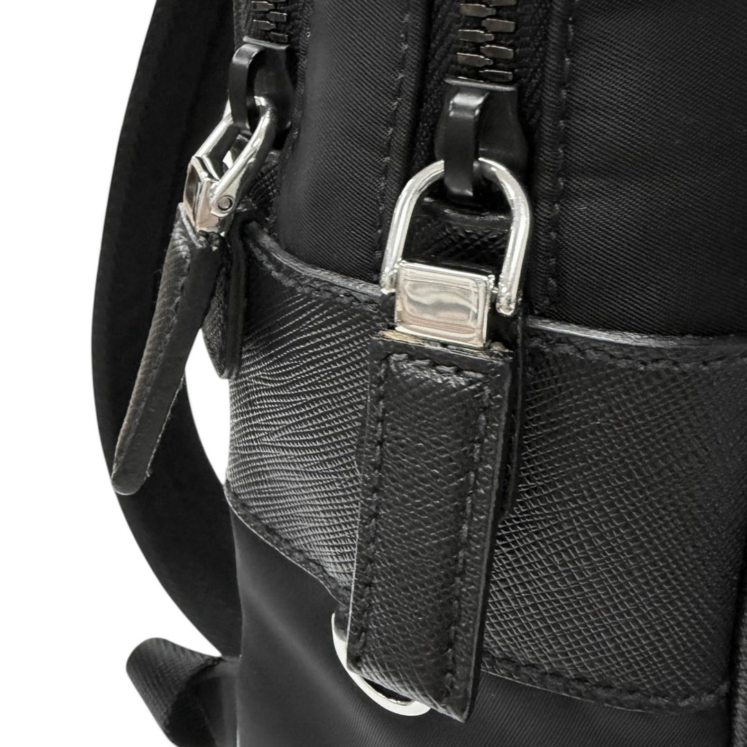 Excellent PRADA Backpack Daypack Triangle logo Re-Nylon black Nylon
