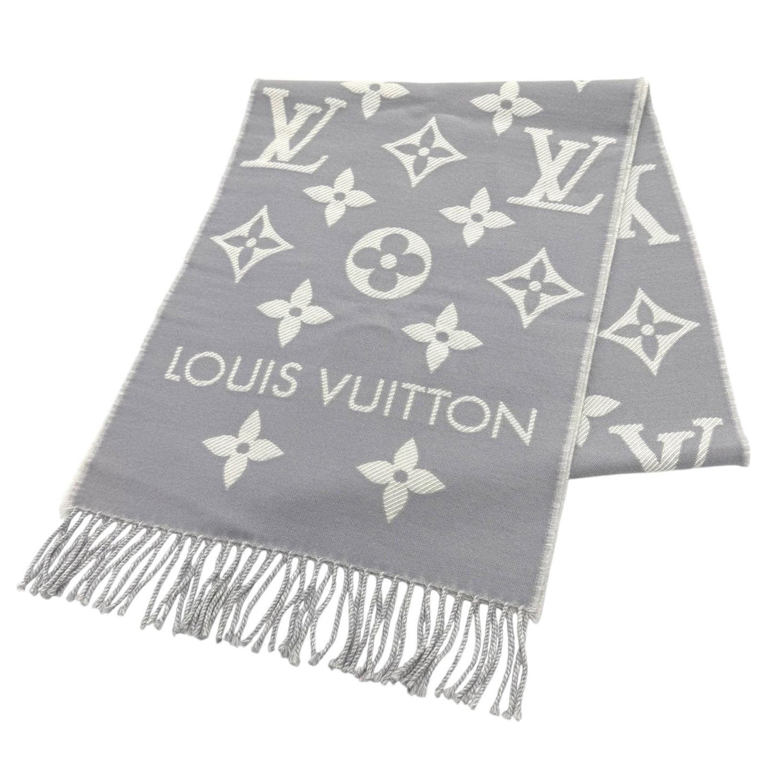 Excellent LOUIS VUITTON Scarf LV Essential Scarf Monogram fringe wool M77727