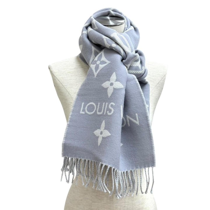 Excellent LOUIS VUITTON Scarf LV Essential Scarf Monogram fringe wool M77727