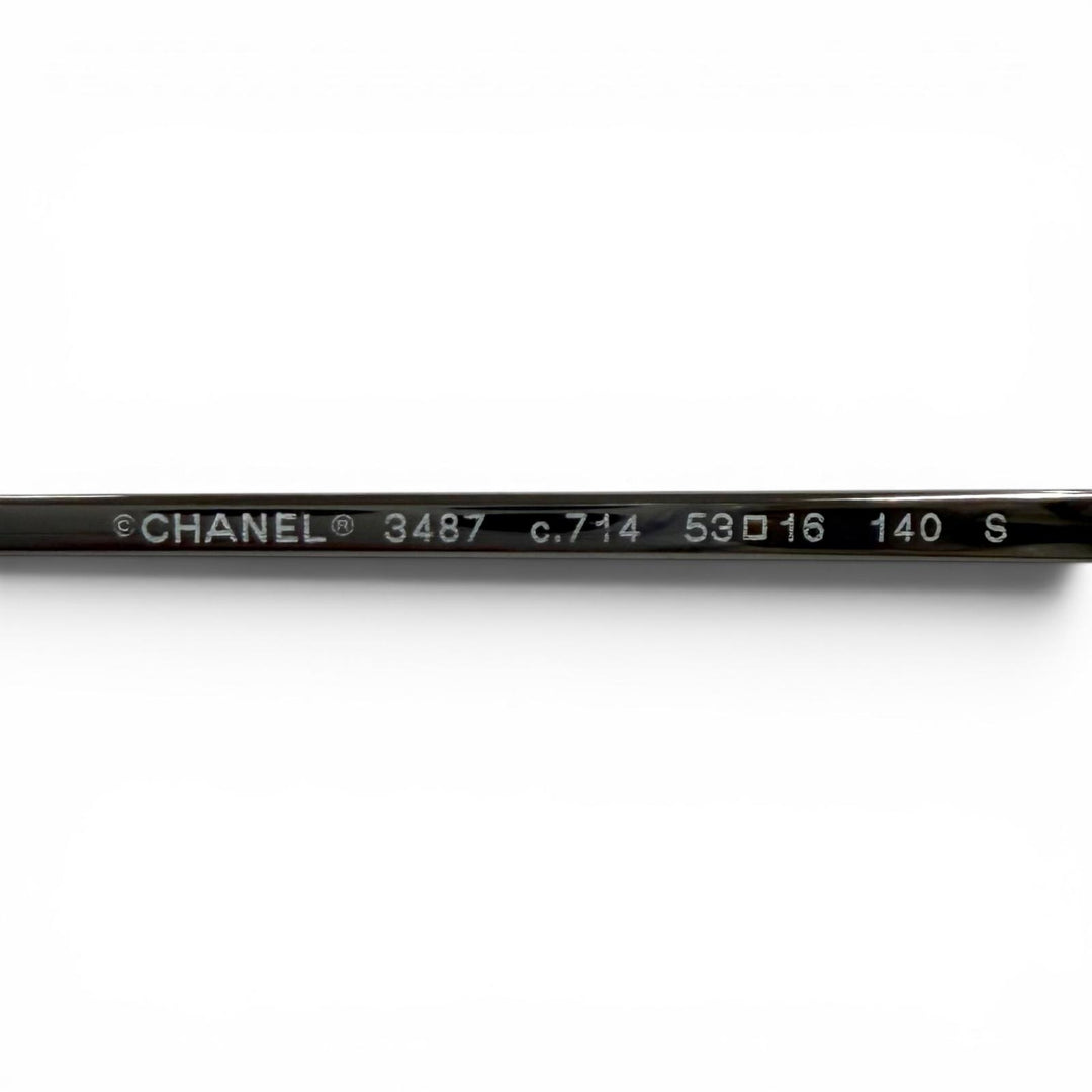 Excellent CHANEL Glasses Rectangle Shape Optical Brown Women 3487