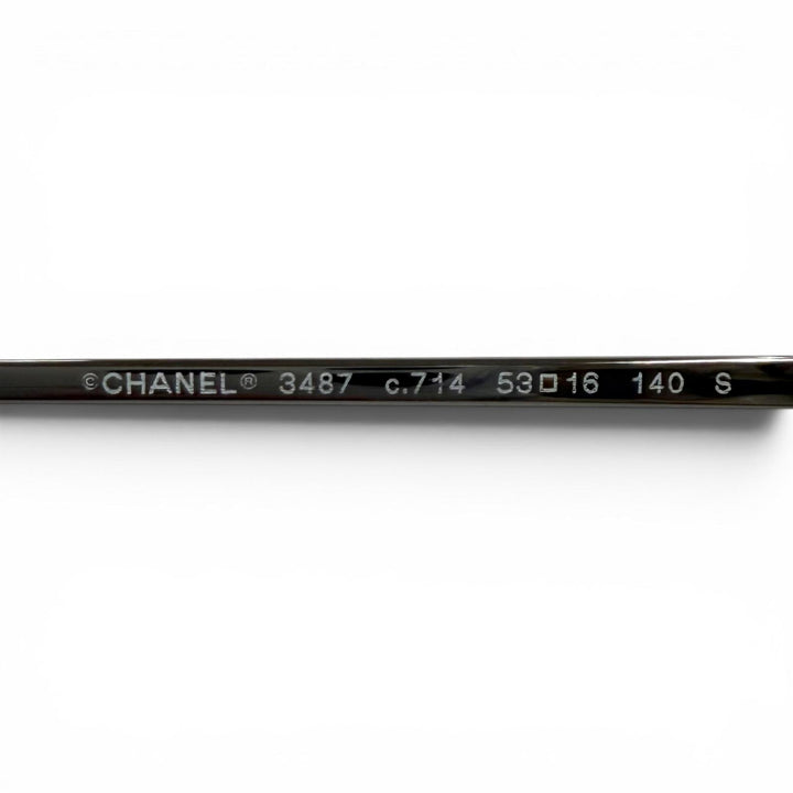 Excellent CHANEL Glasses Rectangle Shape Optical Brown Women 3487