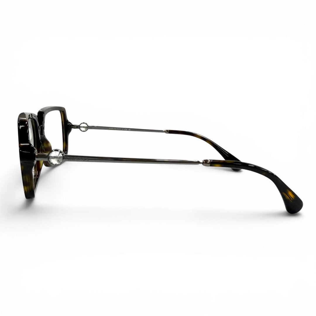 Excellent CHANEL Glasses Rectangle Shape Optical Brown Women 3487
