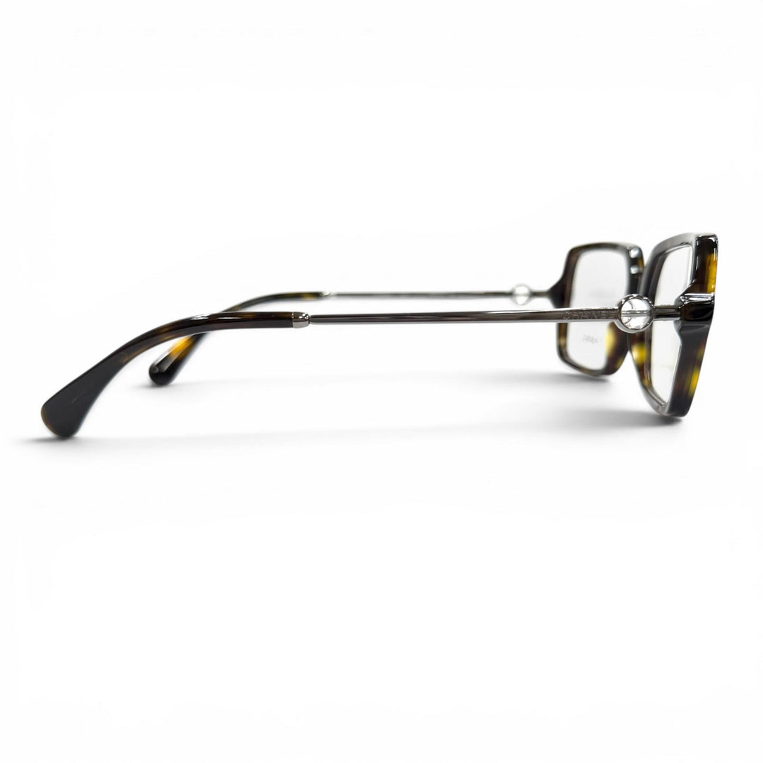 Excellent CHANEL Glasses Rectangle Shape Optical Brown Women 3487