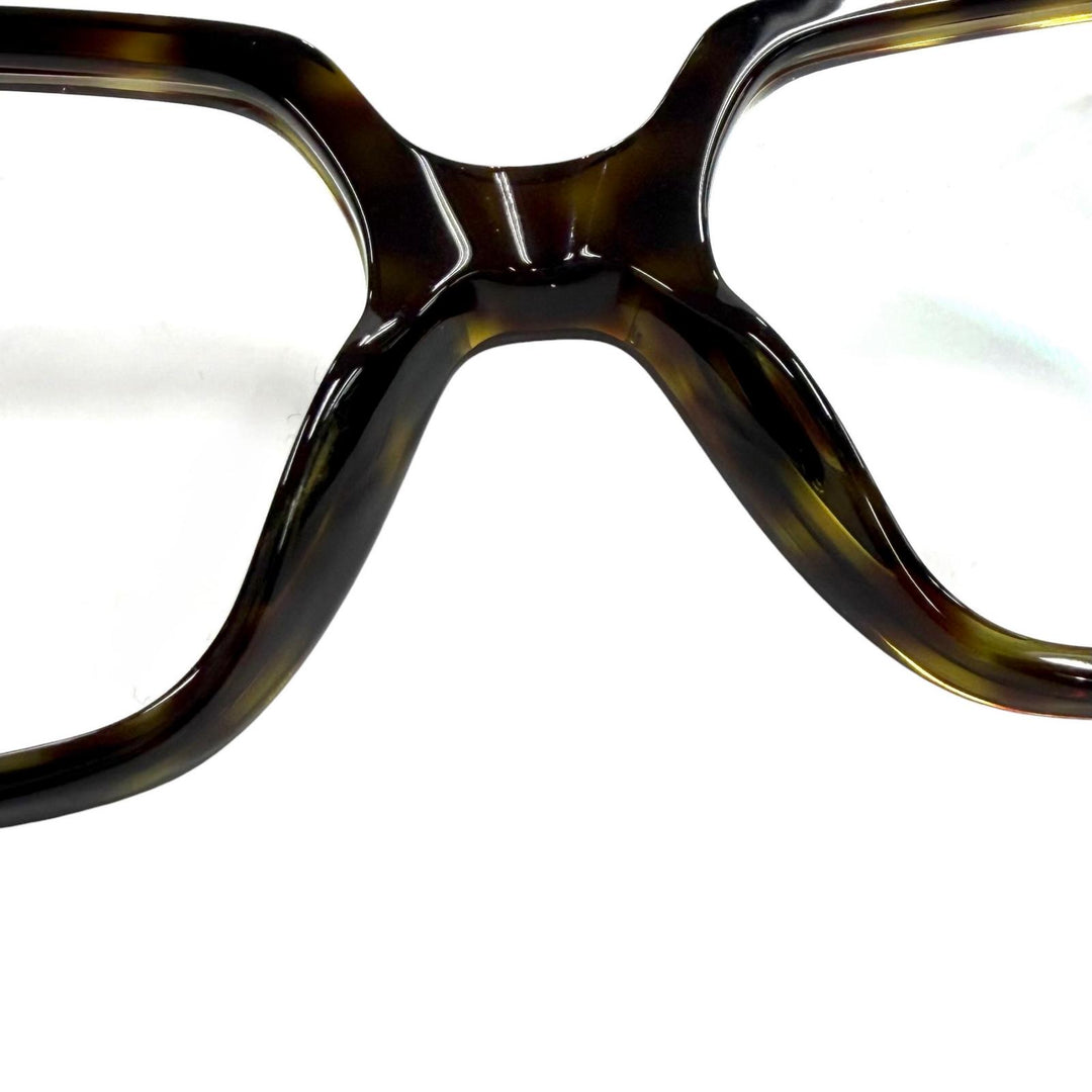 Excellent CHANEL Glasses Rectangle Shape Optical Brown Women 3487