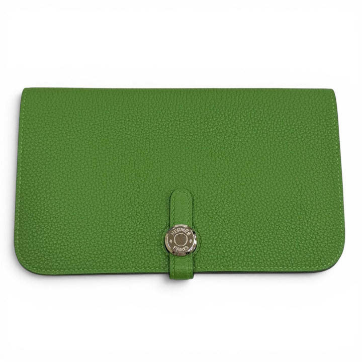 Great HERMES Purse Dogon GM Duo Serie Metal Togo Leather Women