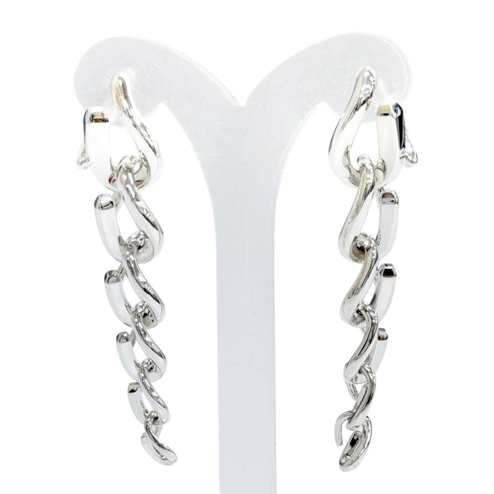 Great TIFFANY&Co. Pierce Forge Drop Link High Polish Silver AG925 Women