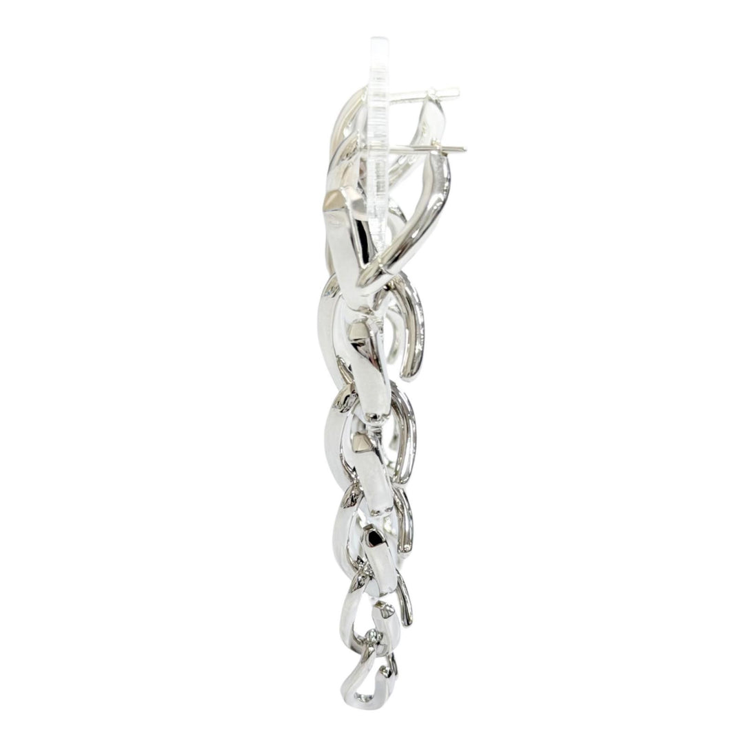 Great TIFFANY&Co. Pierce Forge Drop Link High Polish Silver AG925 Women