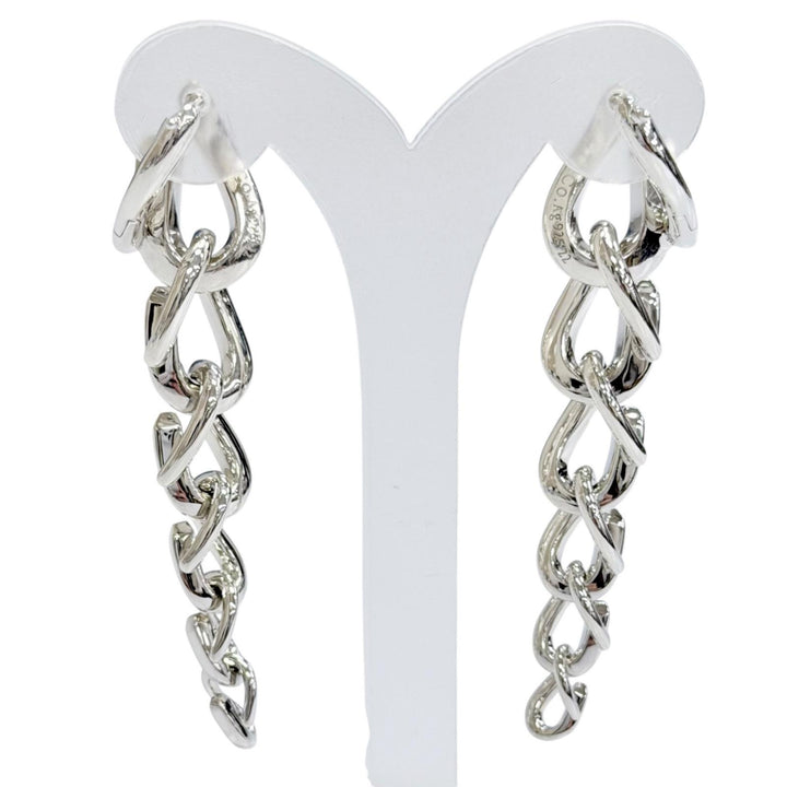 Great TIFFANY&Co. Pierce Forge Drop Link High Polish Silver AG925 Women
