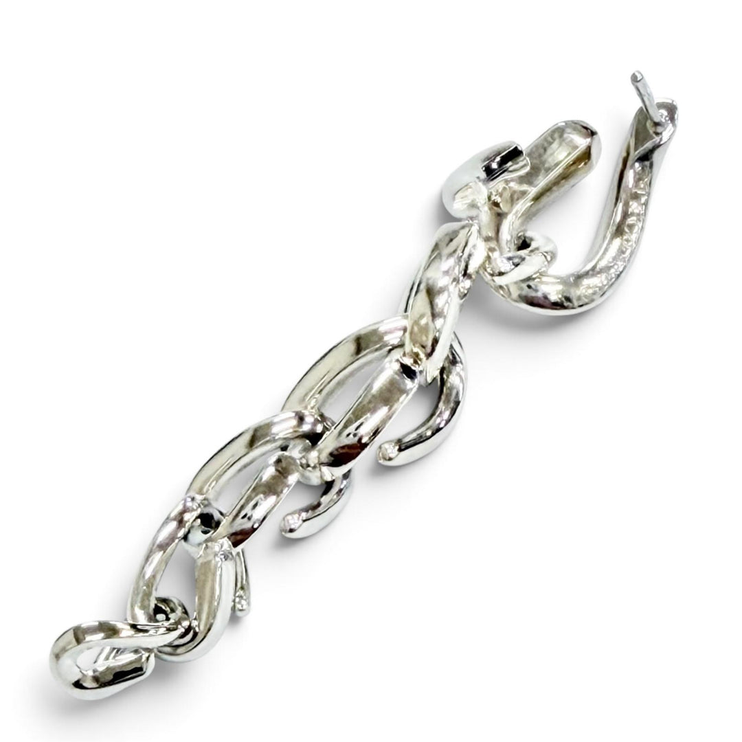 Great TIFFANY&Co. Pierce Forge Drop Link High Polish Silver AG925 Women