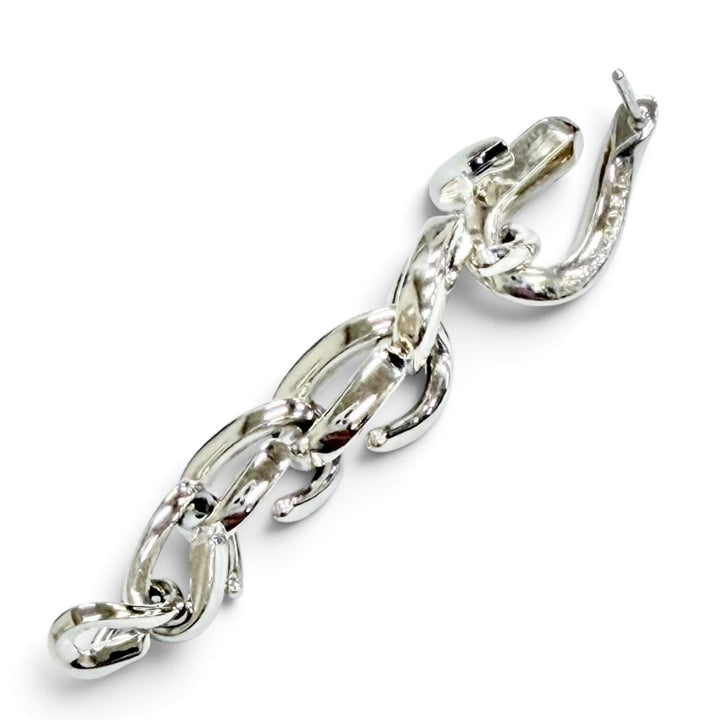 Great TIFFANY&Co. Pierce Forge Drop Link High Polish Silver AG925 Women