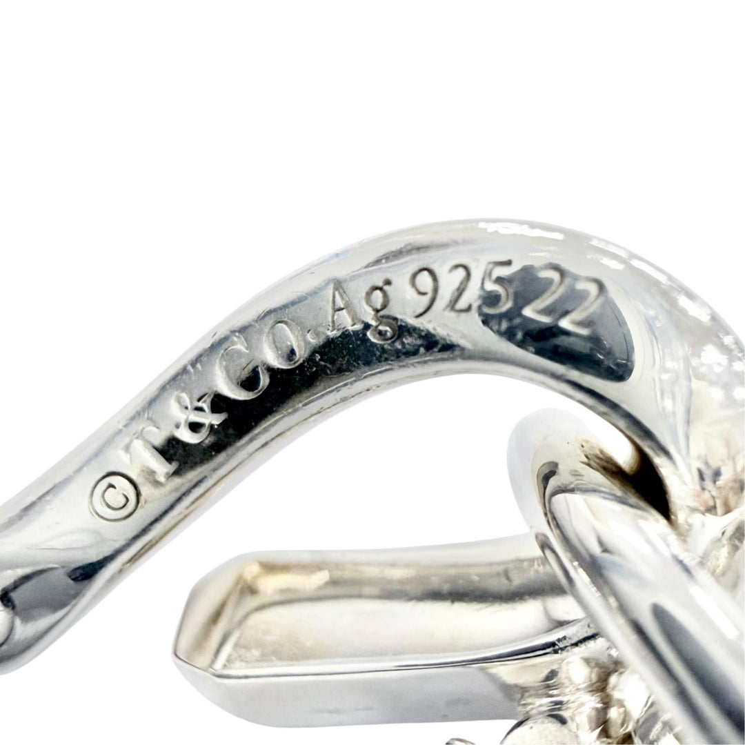 Great TIFFANY&Co. Pierce Forge Drop Link High Polish Silver AG925 Women