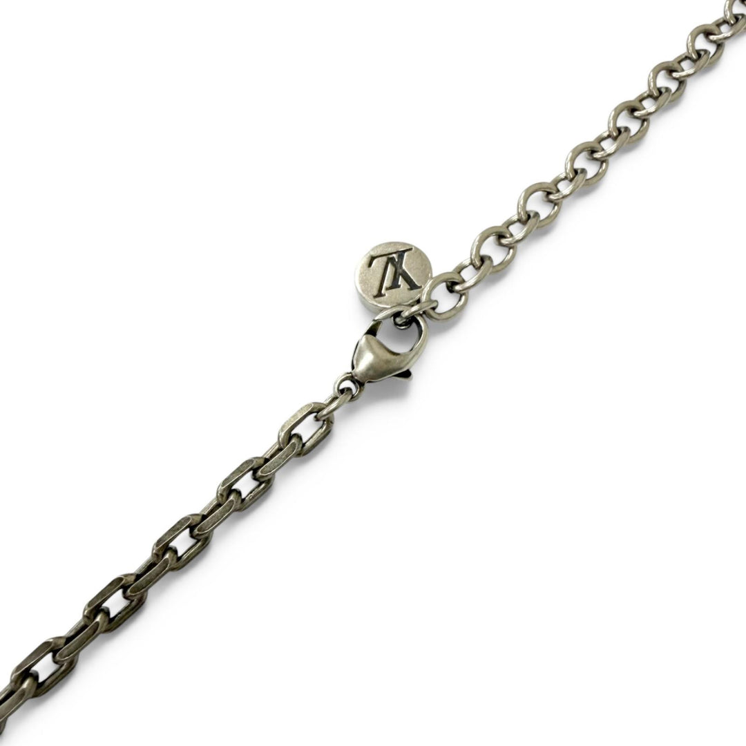 Pristine LOUIS VUITTON Necklace LV Whisper Logo Motif Chain