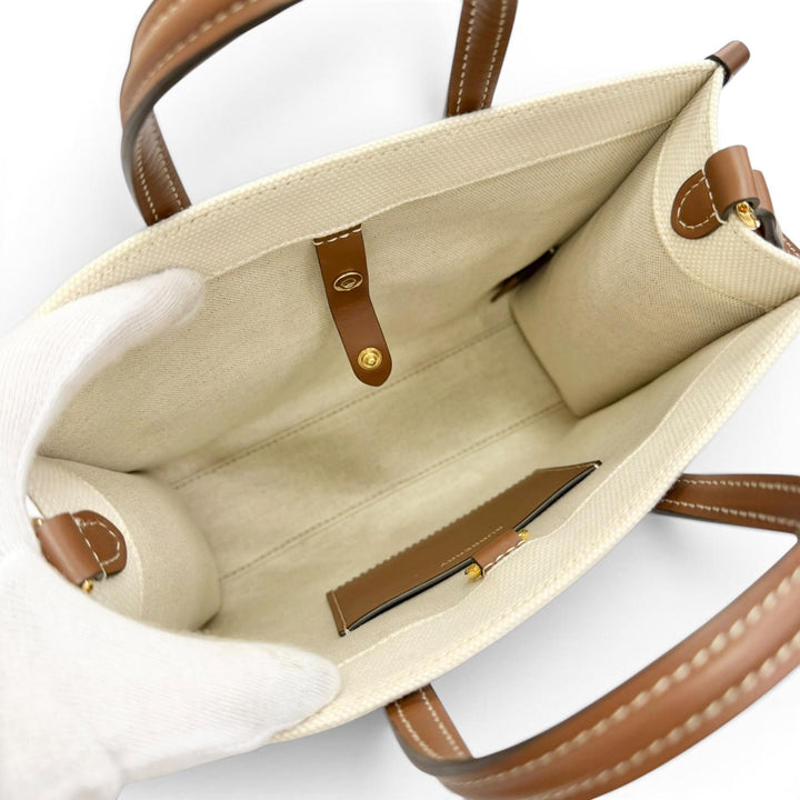 Excellent BURBERRY Shoulder Bag mini freya tote Canvas Leather 2WAY 8044143