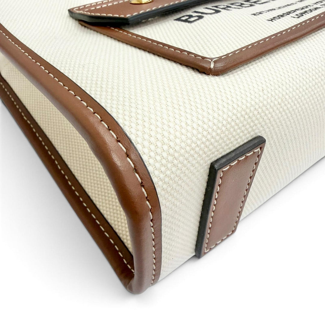 Excellent BURBERRY Shoulder Bag mini freya tote Canvas Leather 2WAY 8044143