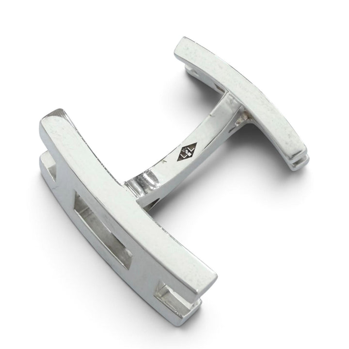 Great HERMES Cufflinks cufflinks Parallel HH logo motif Silver SV925 mens