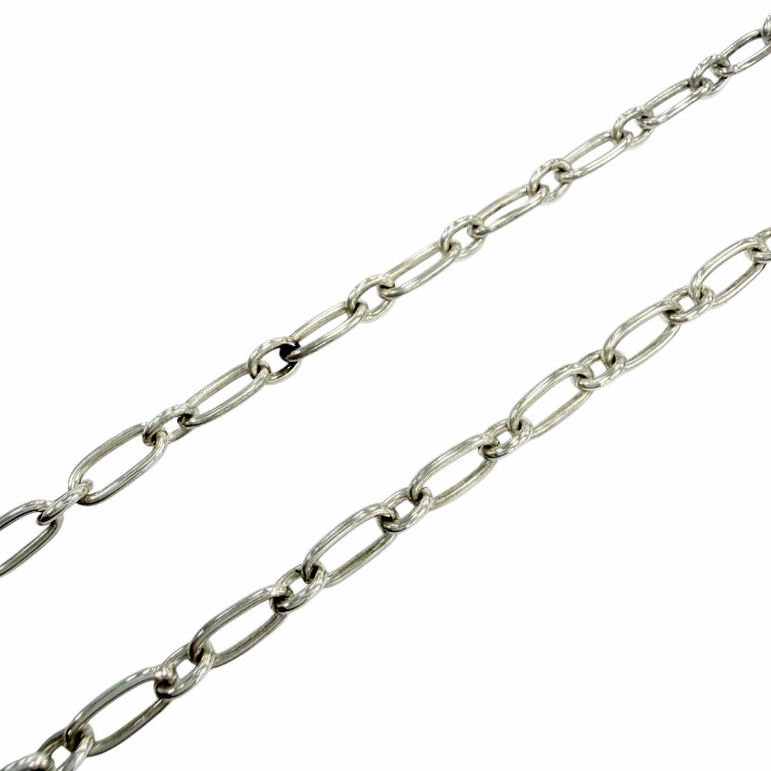 Great TIFFANY&Co. Small Double Lock Necklace Accessories Silver AG925 Women