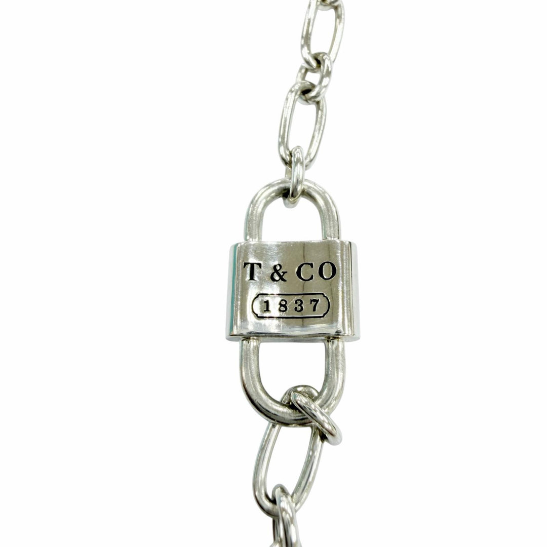 Great TIFFANY&Co. Small Double Lock Necklace Accessories Silver AG925 Women
