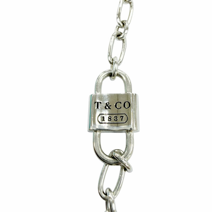 Great TIFFANY&Co. Small Double Lock Necklace Accessories Silver AG925 Women