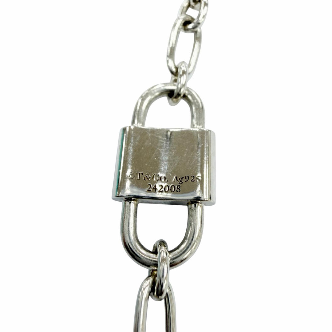 Great TIFFANY&Co. Small Double Lock Necklace Accessories Silver AG925 Women