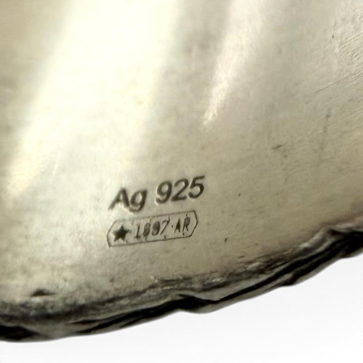 Great GUCCI Ring ring Arabesque alphabet E letter Silver AG925 mens S
