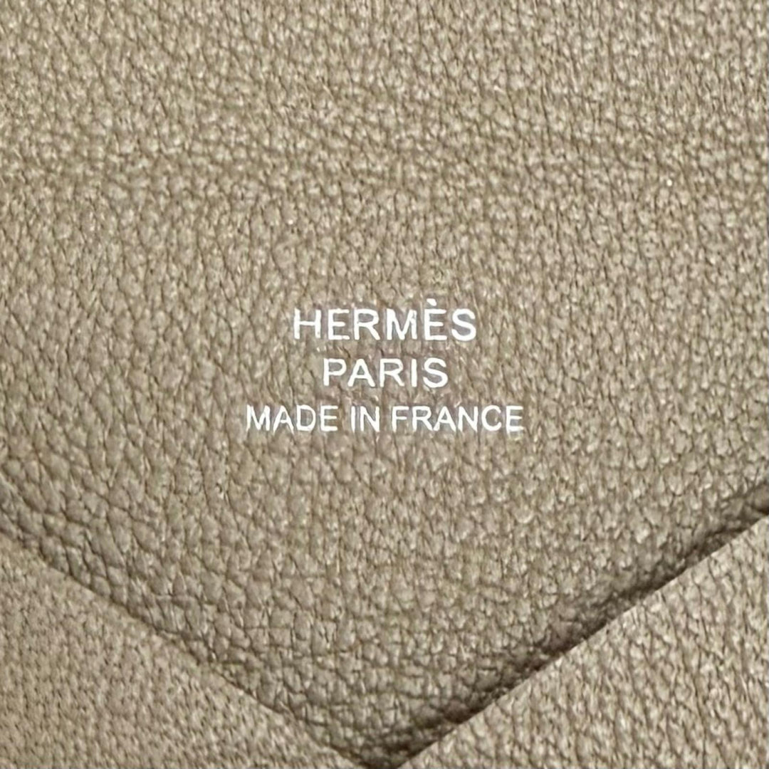 Pristine HERMES Card Case Calvi Bifold Wallet Pass Case Business Shave