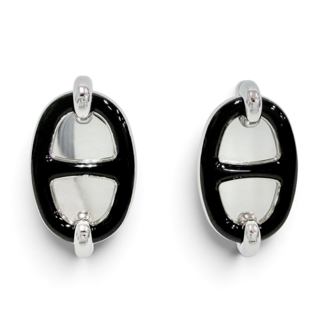Great HERMES Mini Mayon Chaine d'Ancre Pierce Earrings H100052FP03