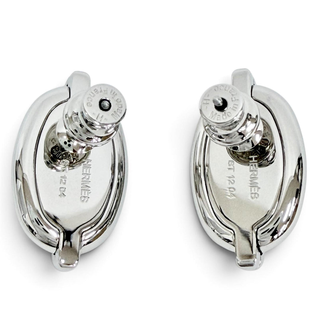 Great HERMES Mini Mayon Chaine d'Ancre Pierce Earrings H100052FP03