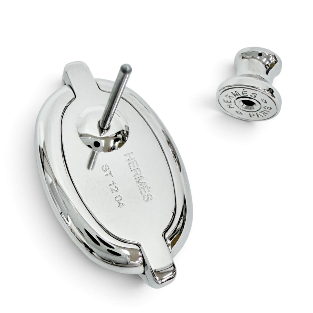 Great HERMES Mini Mayon Chaine d'Ancre Pierce Earrings H100052FP03