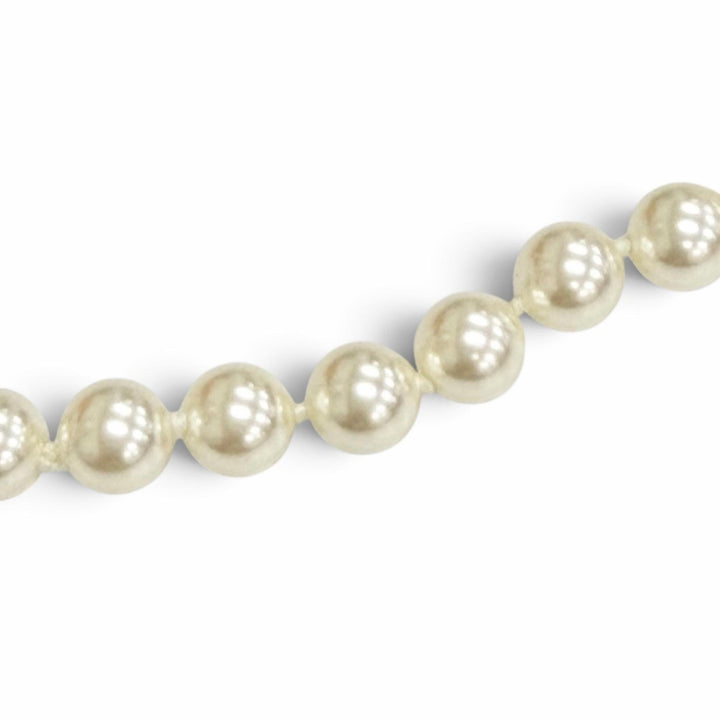 Excellent CHANEL COCO Mark Pearl Choker Necklace Accessory gold B24A ABD727