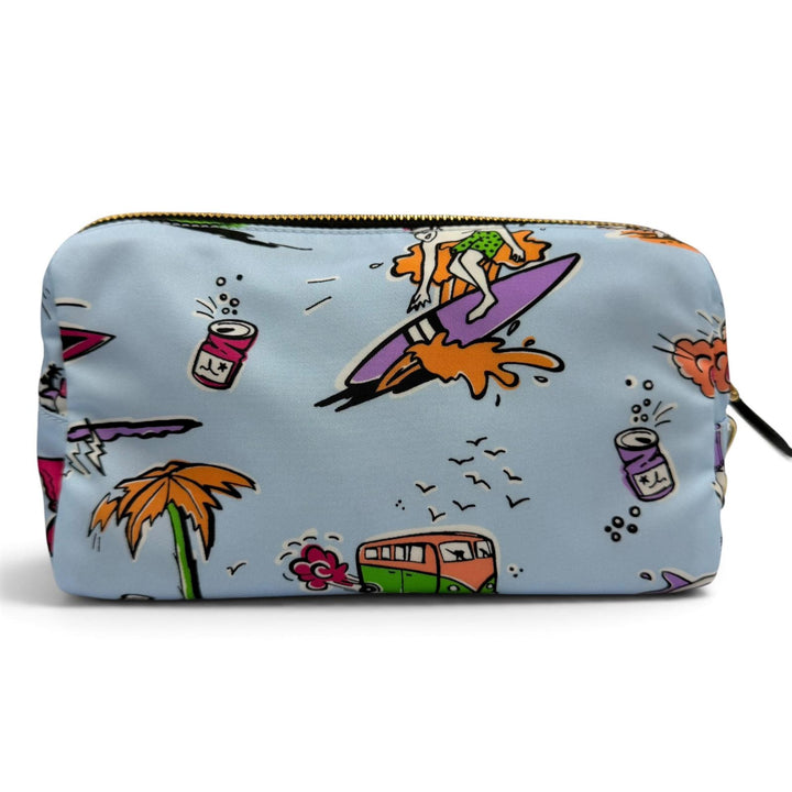 Excellent PRADA Pouch Triangle logo Re-Nylon surf print wristlet included 1NS693