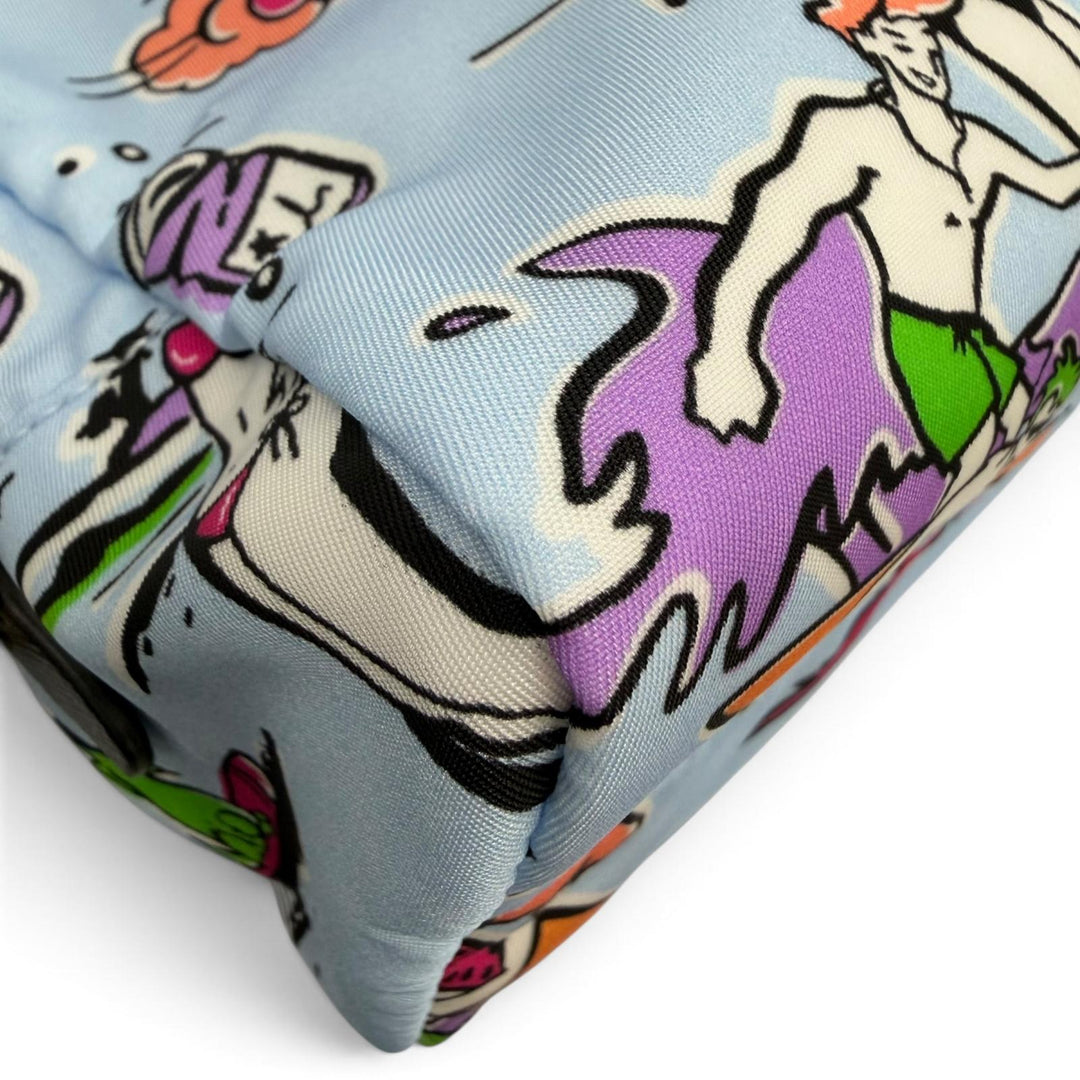 Excellent PRADA Pouch Triangle logo Re-Nylon surf print wristlet included 1NS693