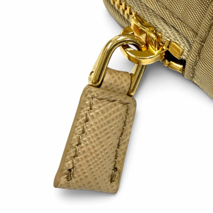 Great PRADA Pouch Mini pouch with wristlet and triangle logo beige Women 1TT200