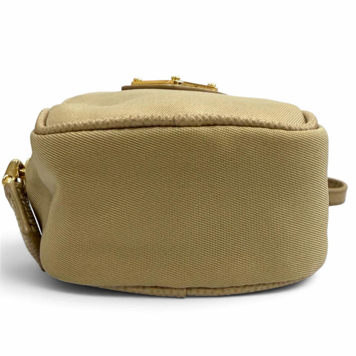 Great PRADA Pouch Mini pouch with wristlet and triangle logo beige Women 1TT200