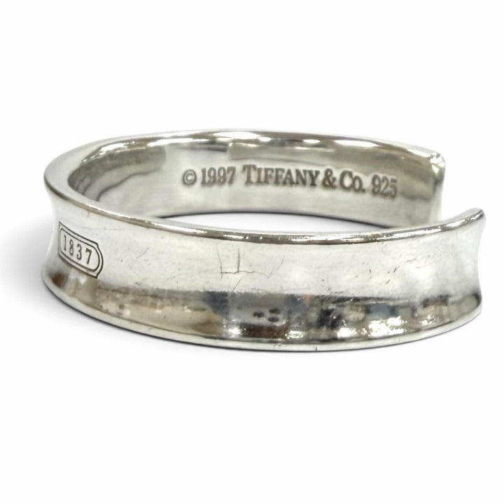 Great TIFFANY&Co. bracelet 1837 Cuff Bangle Logo Design Silver 925 Women