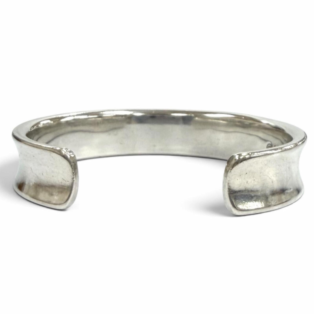 Great TIFFANY&Co. bracelet 1837 Cuff Bangle Logo Design Silver 925 Women