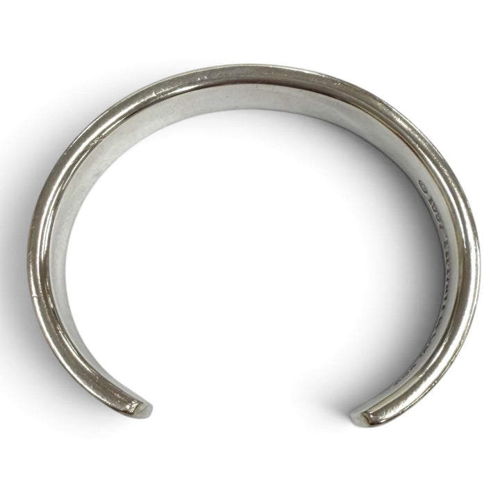 Great TIFFANY&Co. bracelet 1837 Cuff Bangle Logo Design Silver 925 Women