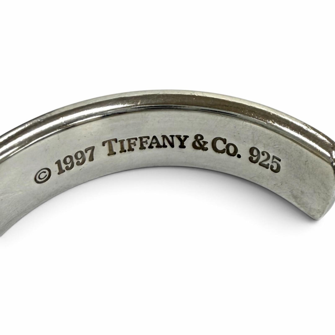 Great TIFFANY&Co. bracelet 1837 Cuff Bangle Logo Design Silver 925 Women