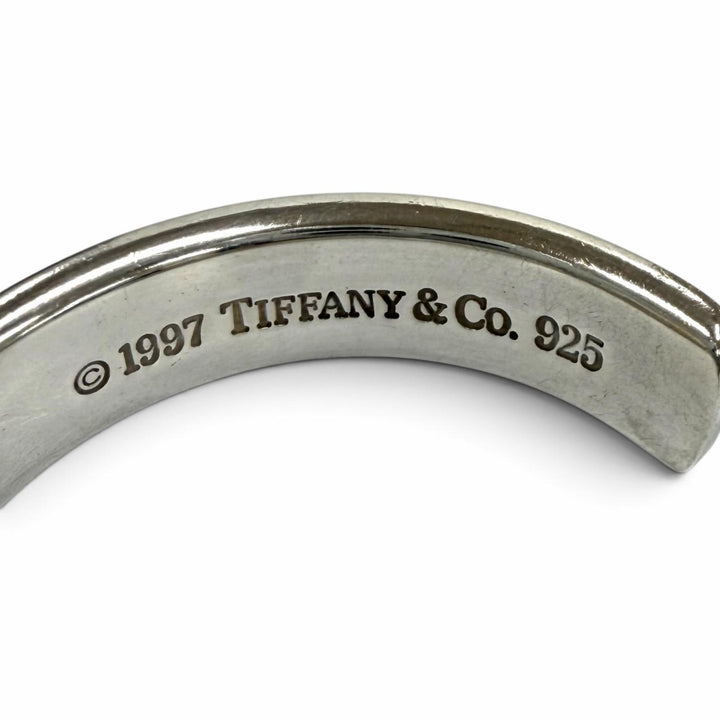 Great TIFFANY&Co. bracelet 1837 Cuff Bangle Logo Design Silver 925 Women