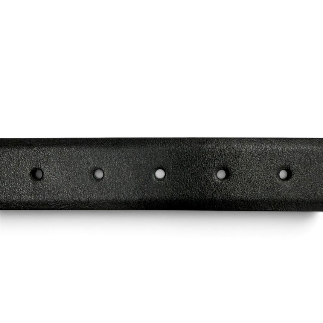 Excellent BALENCIAGA belt Clip logo buckle black leather mens 788012