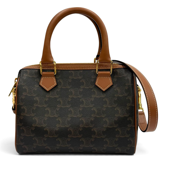 Excellent CELINE Shoulder Bag Small Boston Triomphe 2WAY Leather leather 113772
