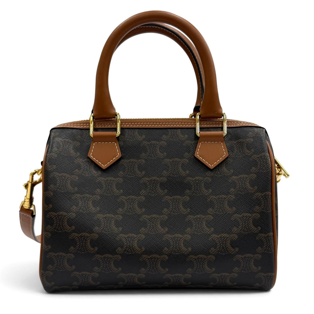 Excellent CELINE Shoulder Bag Small Boston Triomphe 2WAY Leather leather 113772