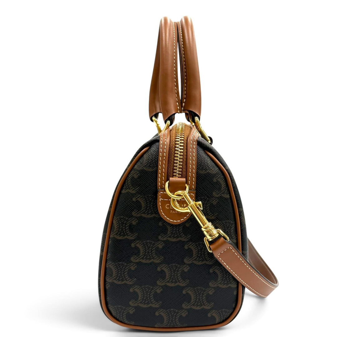 Excellent CELINE Shoulder Bag Small Boston Triomphe 2WAY Leather leather 113772