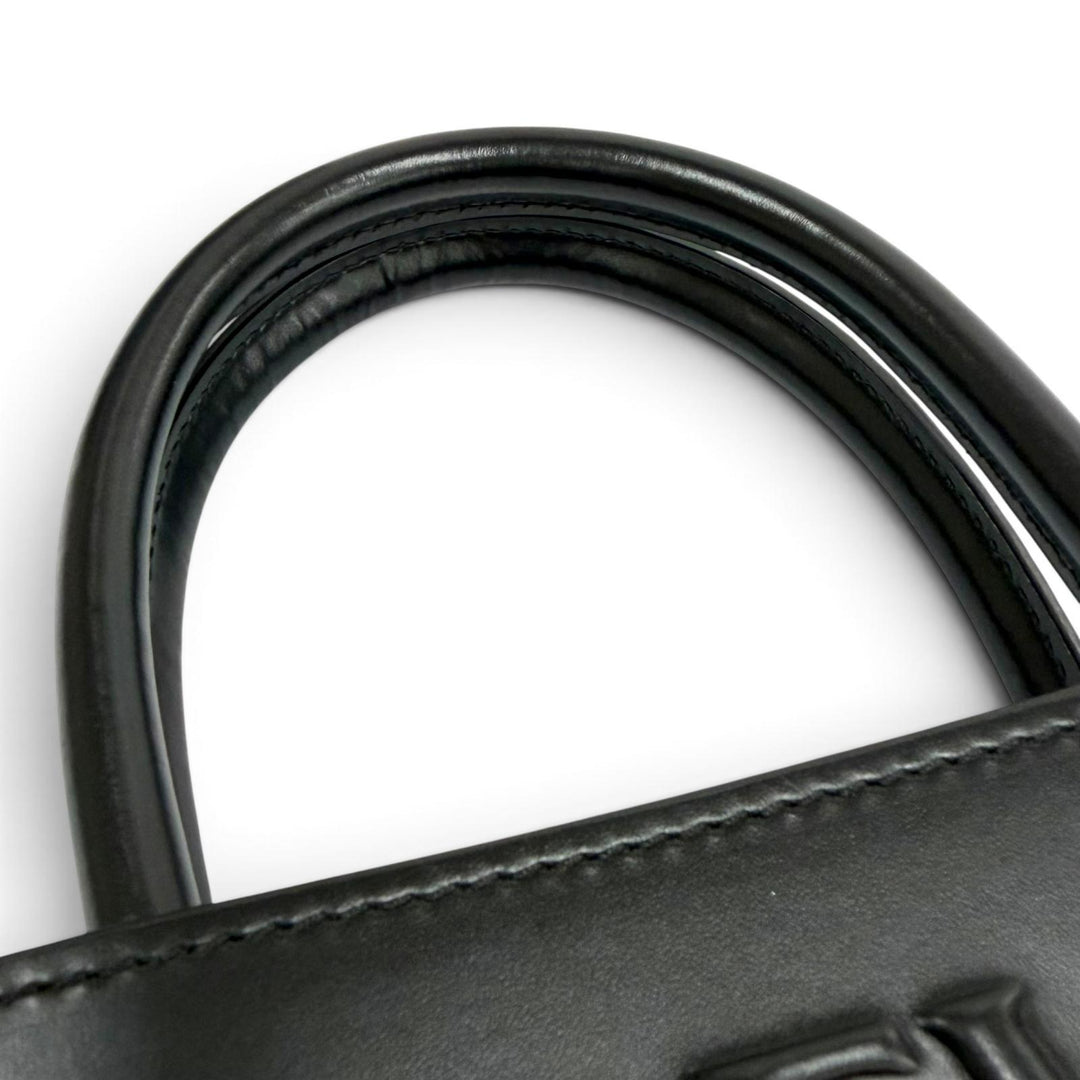 Excellent LOEWE Shoulder Bag Standard A5 Tote Leather 2-Way black A933S30X01