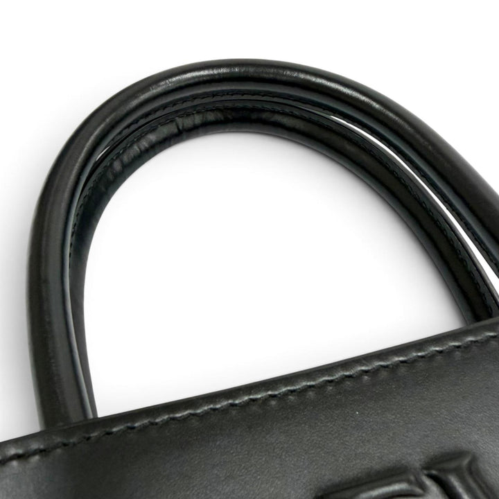 Excellent LOEWE Shoulder Bag Standard A5 Tote Leather 2-Way black A933S30X01