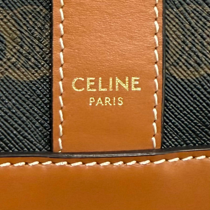 Great CELINE Shoulder Bag Triomphe Medium Bucket Leather leather Women 19113
